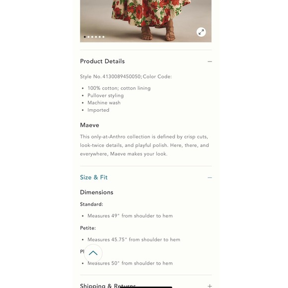 Maeve Anthropologie Off-the-Shoulder Mixed Print Midi Dress Floral Small Cotton - Picture 7 of 7